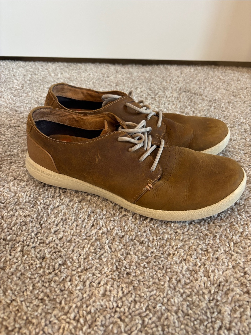 Merrell Freewheel Brown Leather Lace-Up Casual Dress Shoes Womens
